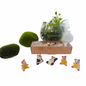 TEDDY & PANDA: Mini ceramic animal set